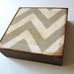 Chevron Zig Zag Design 1 5x5 Art Block On Wood..