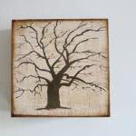The Old Oak Tree 5x5 Art Block On Wood Branch..