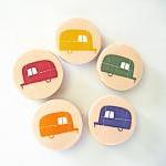 Five Airstream Trailer Magnets 1.5 Inch Round..